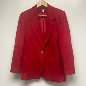 Savannah 100% Wool Red Blazer,Size 8